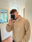 Fjorna | Men's Half Zip Sweatshirt Black Cotton Retro Style 6