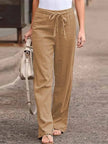 Fjorna | Men's Trousers Beige Linen Relaxed Fit Lightweight 2