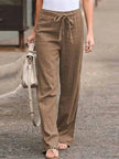 Fjorna | Men's Trousers Beige Linen Relaxed Fit Lightweight 5