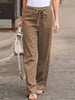 Fjorna | Men's Trousers Beige Linen Relaxed Fit Lightweight 5