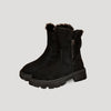 Fjorna | Women's Ankle Boots Black Fur Lined Synthetic Rubber 1