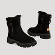 Fjorna | Women's Ankle Boots Black Fur Lined Synthetic Rubber 4