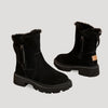 Fjorna | Women's Ankle Boots Black Fur Lined Synthetic Rubber 4
