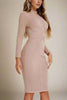 Fjorna | Women's Bodycon Midi Dress Nude Polyester Size M 1