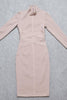 Fjorna | Women's Bodycon Midi Dress Nude Polyester Size M 6
