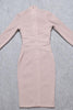 Fjorna | Women's Bodycon Midi Dress Nude Polyester Size M 7