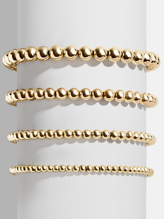 Fjorna | Women's Bracelet Gold 14K Beaded Waterproof Stretch Fit 0