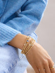 Fjorna | Women's Bracelet Gold Pisa Beads Personalized Initial Gold 1
