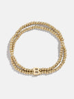 Fjorna | Women's Bracelet Gold Pisa Beads Personalized Initial Gold 4