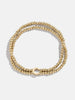 Fjorna | Women's Bracelet Gold Pisa Beads Personalized Initial Gold 5