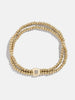 Fjorna | Women's Bracelet Gold Pisa Beads Personalized Initial Gold 6