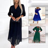 Fjorna | Women's Chiffon Dress Light Blue Size M Silk Summer Dress 1