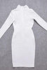 Fjorna | Women's Dress White Pearl Bandage Knee-Length Polyester 6