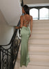 Fjorna | Women's Evening Dress Mint Satin Size S Luxurious with Split 5