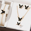 Fjorna | Women's Jewelry Set Silver Alloy Butterfly Design Elegant Necklace Bracelet Rings Earrings 1