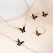 Fjorna | Women's Jewelry Set Silver Alloy Butterfly Design Elegant Necklace Bracelet Rings Earrings 2