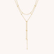 Fjorna | Women's Lariat Necklace Silver Beaded Chain Adjustable 16-18 Inches 1