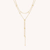 Fjorna | Women's Lariat Necklace Silver Beaded Chain Adjustable 16-18 Inches 1