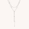 Fjorna | Women's Lariat Necklace Silver Beaded Chain Adjustable 16-18 Inches 3