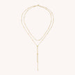 Fjorna | Women's Lariat Necklace Silver Beaded Chain Adjustable 16-18 Inches 4