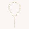 Fjorna | Women's Lariat Necklace Silver Beaded Chain Adjustable 16-18 Inches 4