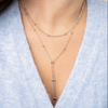 Fjorna | Women's Lariat Necklace Silver Beaded Chain Adjustable 16-18 Inches 6