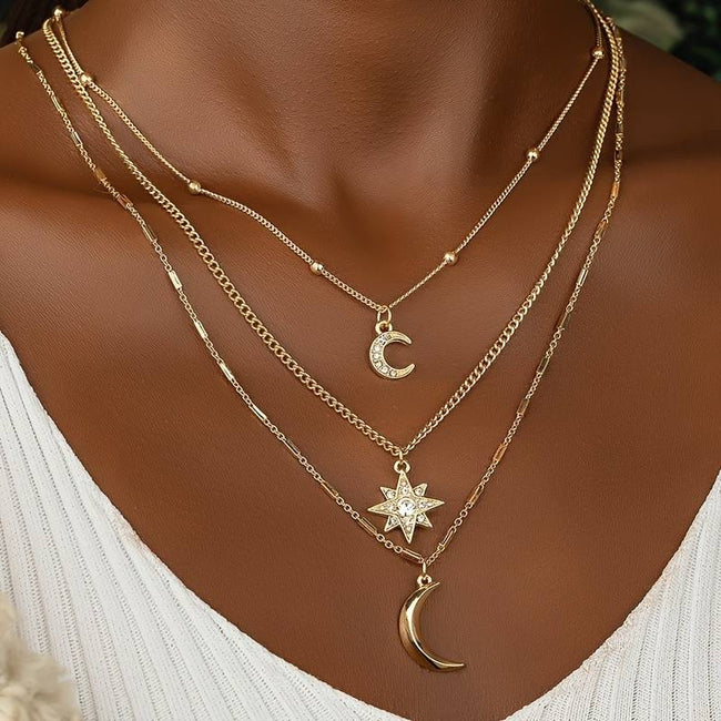 Fjorna | Women's Layered Necklace Set Gold Handmade 18k Plated 0
