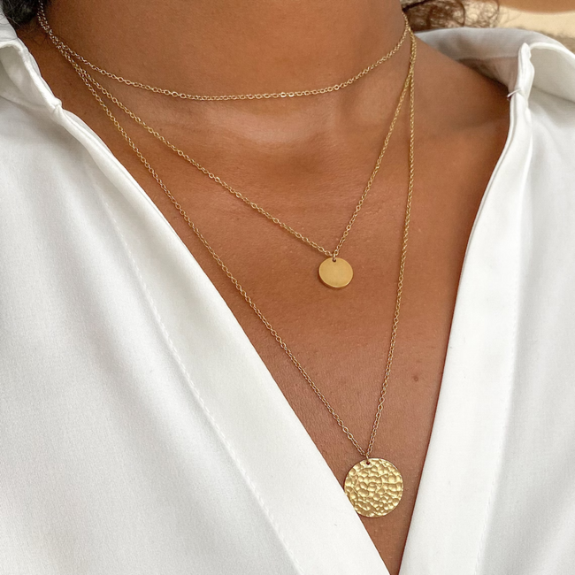 Fjorna | Women's Layered Necklace Set Gold Plated Handmade 1