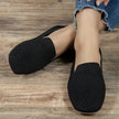 Fjorna | Women's Loafers Black Knit Slip-On Comfortable Flats 0