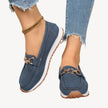 Fjorna | Women's Loafers Black Suede Orthopedic with Chain Detail 5