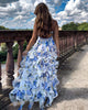 Fjorna | Women's Maxi Dress Blue Size M Polyester 3
