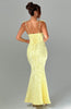 Fjorna | Women's Maxi Dress Lemon Floral Jacquard Size XS 1