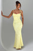 Fjorna | Women's Maxi Dress Lemon Floral Jacquard Size XS 5
