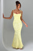 Fjorna | Women's Maxi Dress Lemon Floral Jacquard Size XS 8