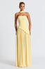 Fjorna | Women's Maxi Dress Lemon Non-Stretch Crepe with Thigh-High Split, Size S-M-L-XL 6