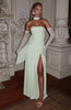 Fjorna | Women's Maxi Dress Mint Non-Stretch Crepe Formal Size M 0