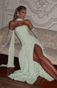 Fjorna | Women's Maxi Dress Mint Non-Stretch Crepe Formal Size M 1