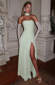 Fjorna | Women's Maxi Dress Mint Non-Stretch Crepe Formal Size M 2