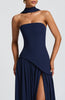 Fjorna | Women's Maxi Dress Navy Size M Crepe 4