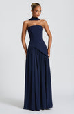 Fjorna | Women's Maxi Dress Navy Size M Crepe 6