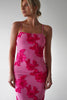 Fjorna | Women's Maxi Dress Pink Floral Mesh Polyester 2