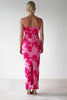 Fjorna | Women's Maxi Dress Pink Floral Mesh Polyester 8