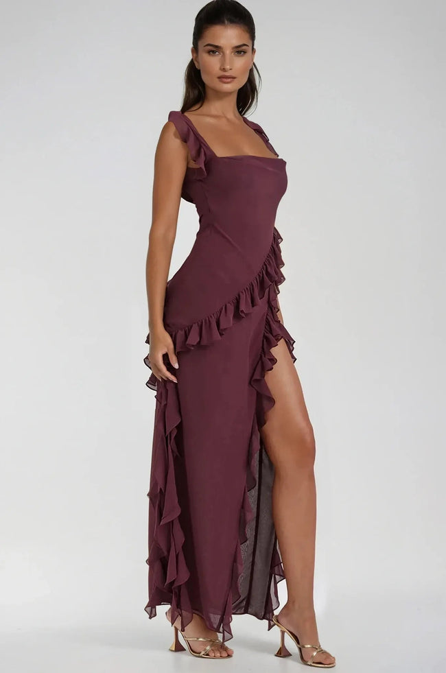 Fjorna | Women's Maxi Dress Plum Size M Lightweight 0