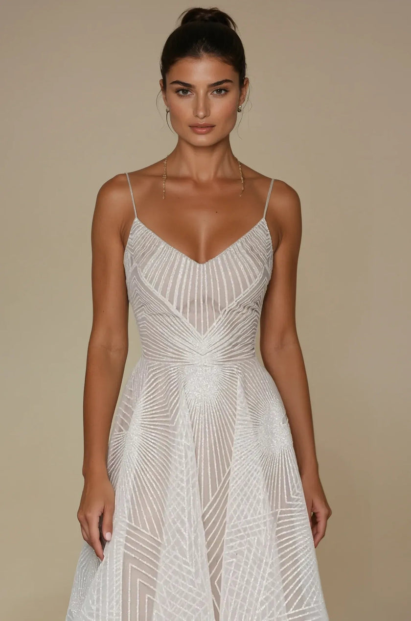 Fjorna | Women's Maxi Dress Silver Size M Polyester 1