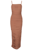 Fjorna | Women's Maxi Dress Tan Brown Size M Polyester 0