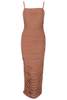 Fjorna | Women's Maxi Dress Tan Brown Size M Polyester 0