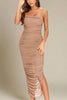 Fjorna | Women's Maxi Dress Tan Brown Size M Polyester 1
