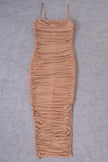 Fjorna | Women's Maxi Dress Tan Brown Size M Polyester 6