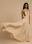 Fjorna | Women's Maxi Gown Beige Size M Polyester 2