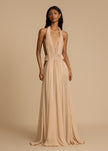 Fjorna | Women's Maxi Gown Beige Size M Polyester 6